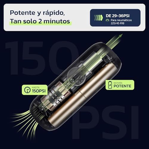 Inflador Eléctrico Portátil para Auto y Bici