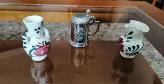 Lote 3 jarrones y jarra miniaturas