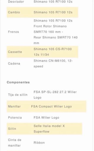 Wilier Triestina Team Disc,  talla S