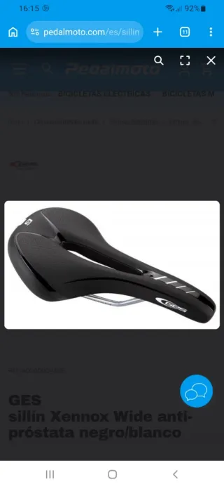 Sillín GES Xennox Wide anti-próstata