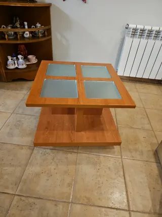Mesa de centro madera y cristal