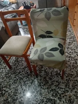 Sillas de madera natural tapizadas