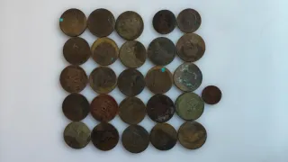 Lote 26 monedas antiguas siglo XIX