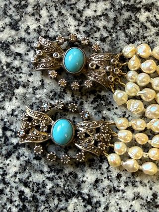 Conjunto Vintage Perlas Barrocas - Plata y Oro 18k