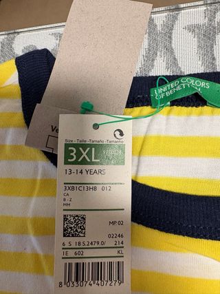 Camiseta Benetton Rayas Niños Talla 13-14