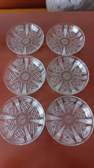 Set 6 Piatti Vetro Decorati