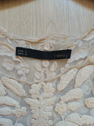 Camiseta Sfera Talla S Encaje Transparente
