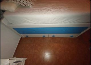 Cama nido 90cm azul y blanco