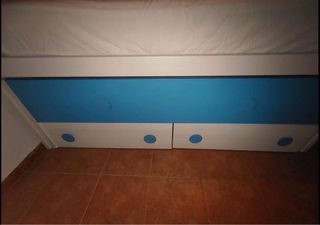 Cama nido 90cm azul y blanco