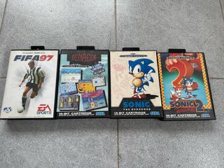 Pack 4 Juegos Mega Drive: FIFA 97, Menacer, Sonic