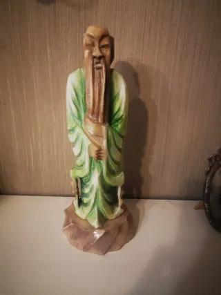 Figura oriental, alabastro. Vintage. 2,5 kg.