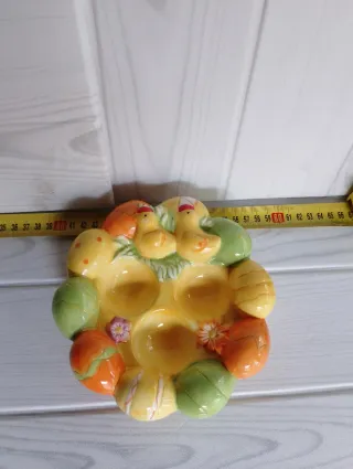 Piattino ceramica pasquale con pulcini