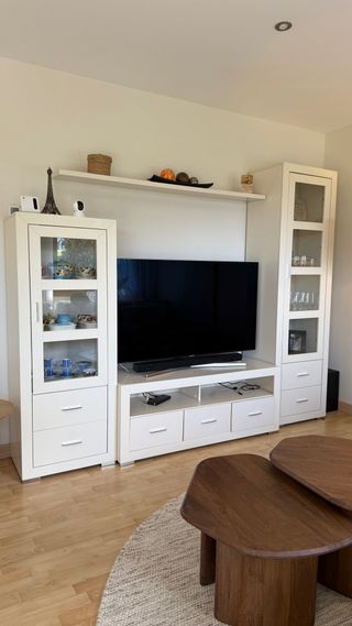 Conjunto completo de salón madera maciza lacada