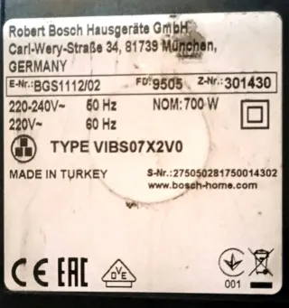 Aspiradora Bosch GS-10 sin bolsa