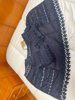Torera azul marino encaje talla M