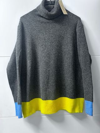 Jersey cuello alto tricolor tacto suave T S/M