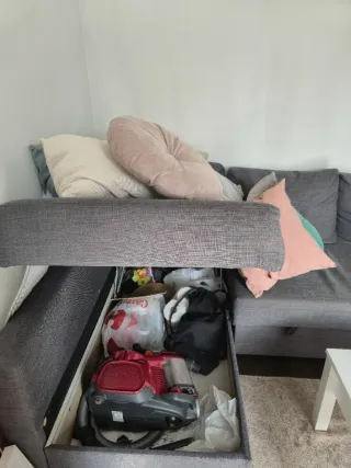 Sofá Cama Modular Gris Ikea Friheten.