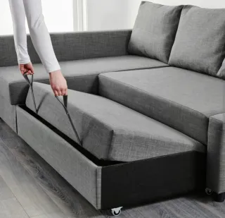 Sofá Cama Modular Gris Ikea Friheten.