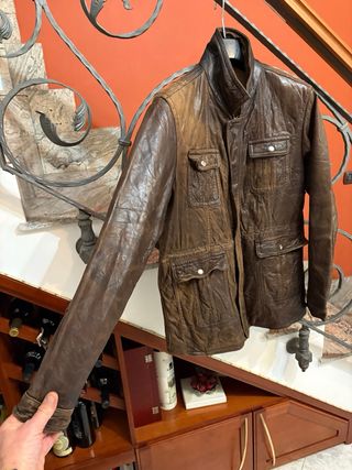 Giacca vera pelle vintage modello vecchia America