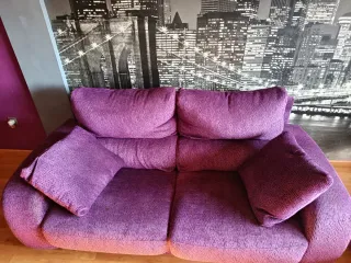 Sofá de 3 y 2 plazas morado
