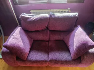 Sofá de 3 y 2 plazas morado