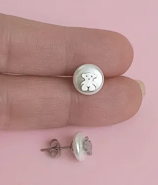 Pulsera y pendientes acero perla