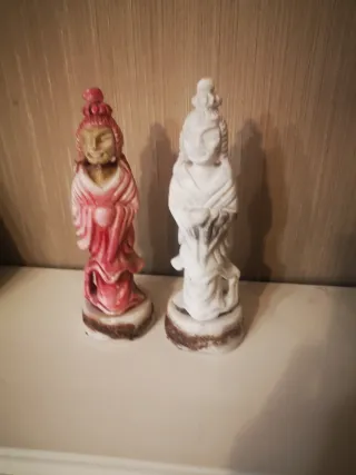 2 Figuras orientales, alabastro. Vintage