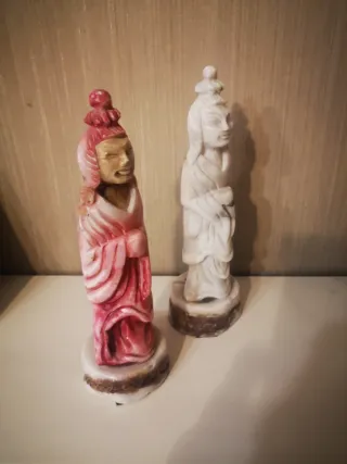 2 Figuras orientales, alabastro. Vintage