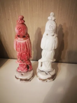 2 Figuras orientales, alabastro. Vintage
