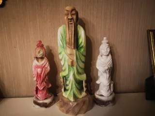 2 Figuras orientales, alabastro. Vintage