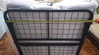 Cama Plegable HOMCOM Acero, 200x90x42.5 cm. Nuevo.