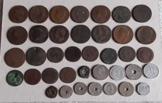 38 Monedas Antiguas Cobre y Níquel