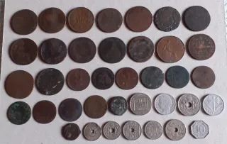 38 Monedas Antiguas Cobre y Níquel
