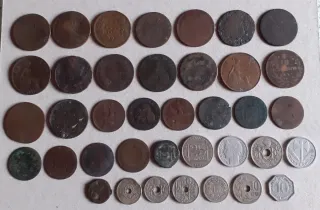 38 Monedas Antiguas Cobre y Níquel