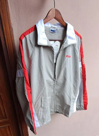 Tuta sportiva Fila grigio chiaro e rossa