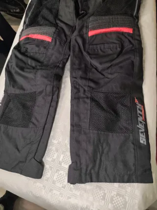 Pantalón moto tirantes 5XL negro