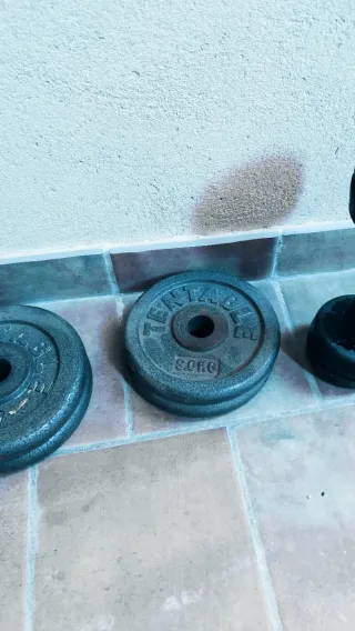 Mancuernas y discos de pesas