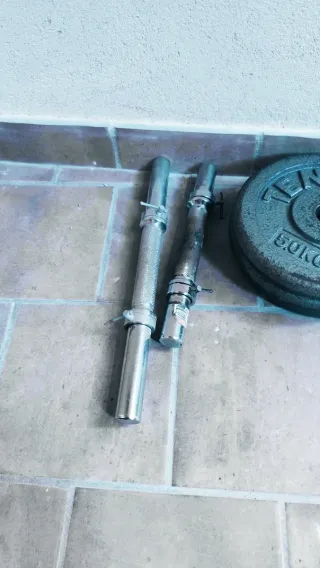 Mancuernas y discos de pesas