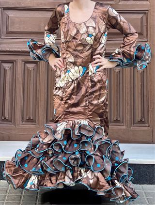 Traje de Flamenca Talla 40/42 Elástico raso