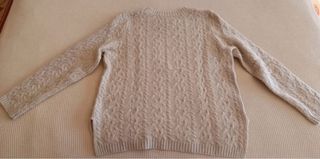 Jersey Zara punto trenzado beige Talla M