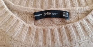 Jersey Zara punto trenzado beige Talla M