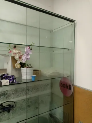 Vetrina doppia anta in vetro e metallo 210x100x 55