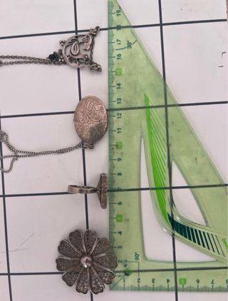 Lote bisutería plata y ámbar