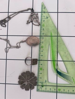 Lote bisutería plata y ámbar