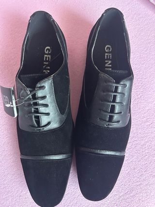 Zapatos vestir hombre GENK talla 44 negros – Nuevo