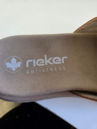 Sandalias Rieker Piel Talla 38 Flores Naranja