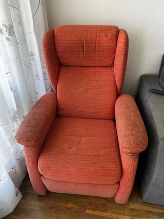 Sillón reclinable naranja para tapizar