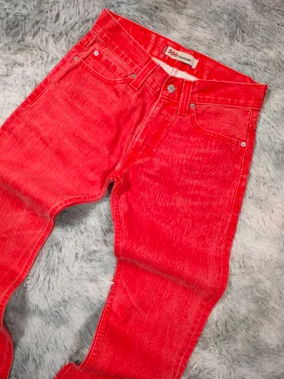Levis 506 Vaqueros Standard Rojo Denim Vintage W30