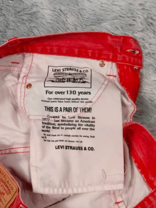 Levis 506 Vaqueros Standard Rojo Denim Vintage W30