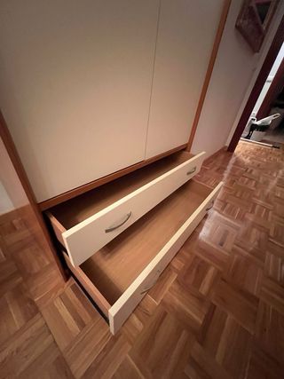 Armario bicolor con 2 cajones